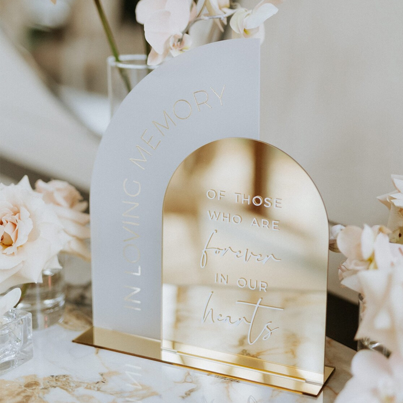 Table Number Gold - Влюбленный знак памяти, золотистый зеркальный Свадебный