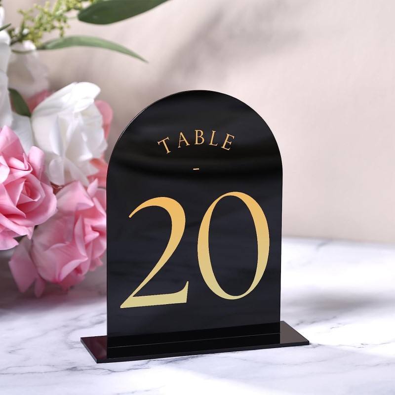 Изогнутые акриловые цифры стол – обзор и цена Table Number Gold
